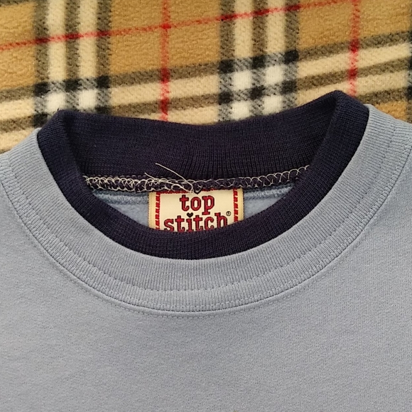 Baby Blue Top Stitch Christmas themed crew neck - Picture 3 of 5